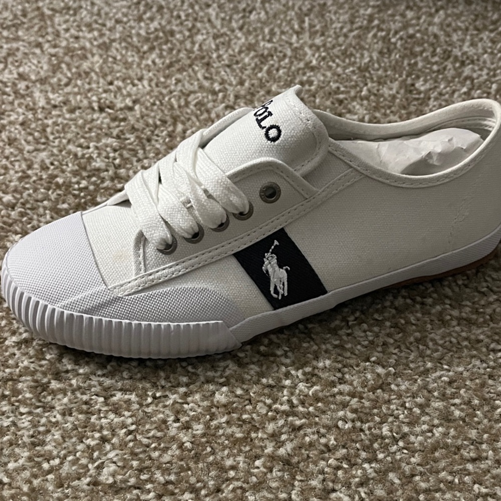 White Polo Sneaker with Black Logo